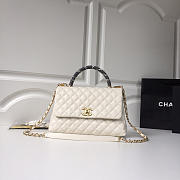 Chanel Coco Flap bag with top handle Black&White&Wine - 2