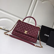 Chanel Coco Flap bag with top handle Black&White&Wine - 3