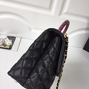 Chanel Coco Flap bag with top handle Black&White&Wine - 6