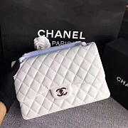 CHANEL white Size 30cm Lambskin Leather Flap Bag With Silver Hardware - 2