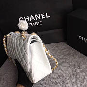 CHANEL white Size 30cm Lambskin Leather Flap Bag With Gold Hardware - 6