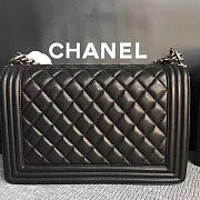 Chanel 28cm New Medium Boy Lambskin Handbag silver&gold - 3