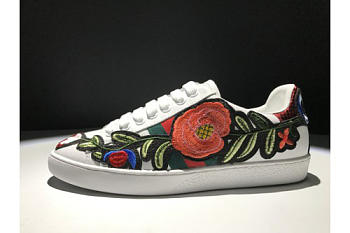 Gucci White Floral Ace Sneakers