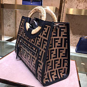 Fendi Small Runaway  FF Embossed Calf Shopping Tote Bag - 2