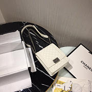 Boy Chanel Handbag 19.5cm White With Silver Hardware - 2