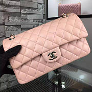 CHANEL 1112 Pink 2.55 Lambskin Leather Flap Bag With Gold&silver Hardware - 6