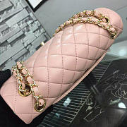 CHANEL 1112 Pink 2.55 Lambskin Leather Flap Bag With Gold&silver Hardware - 3