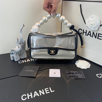 Chanel Transparent pearl sand bag Black