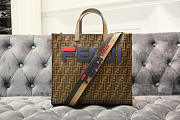 2019Fendi FF shopping bag blue logo - 1