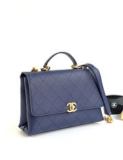 Chanel SHOULDER BAG Calfskin Blue - 6