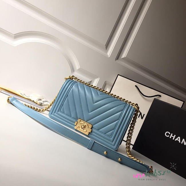 Chanel Chevron Lambskin Boy Bag  - 1