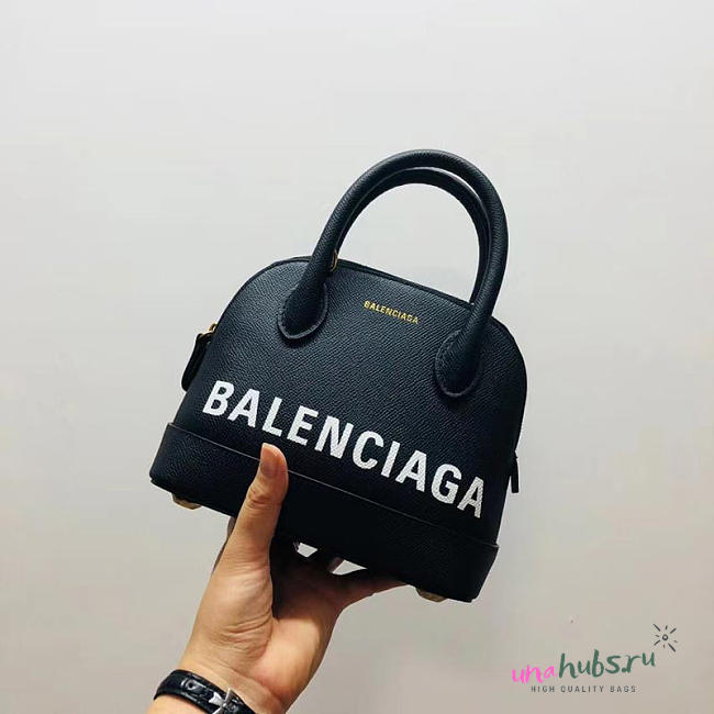 BALENCIAGA VILLE TOP HANDLE XXS BLACK BAG - 1