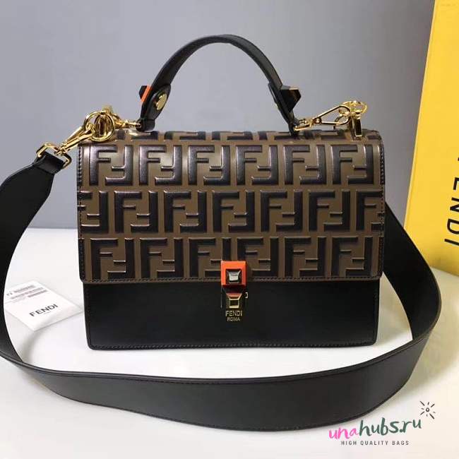 Fendi Kan I Shoulder Bag FF Black/Brown - 1