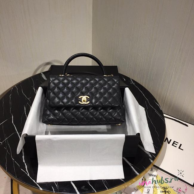 Chanel Coco Flap Bag With Top Handle Black - 1