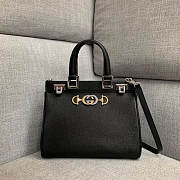 Gucci Zumi grainy leather small top handle bag Black - 5