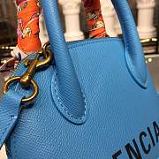 BALENCIAGA VILLE TOP HANDLE XXS BLUE BAG  - 5