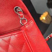 Chanel 17CM Mini Flap Red Bag Caviar Leather With Gold&Silver Hardware - 5