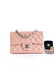 Chanel 20cm Classic Flap Bag Pink Caviar Leather sliver&gold hardware - 3