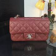 Chanel 20cm Classic Flap Bag Burgundy Caviar Leather sliver&gold hardware - 6