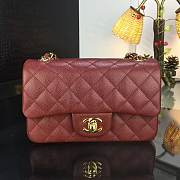 Chanel 20cm Classic Flap Bag Burgundy Caviar Leather sliver&gold hardware - 5