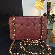 Chanel 20cm Classic Flap Bag Burgundy Caviar Leather sliver&gold hardware - 2