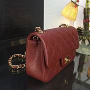 Chanel 20cm Classic Flap Bag Burgundy Caviar Leather sliver&gold hardware - 4