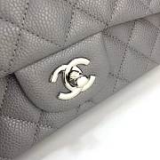 Chanel 20cm Classic Flap Bag Grey Caviar Leather sliver&gold hardware - 2