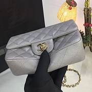 Chanel 20cm Classic Flap Bag Grey Caviar Leather sliver&gold hardware - 3