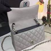 Chanel 20cm Classic Flap Bag Grey Caviar Leather sliver&gold hardware - 6