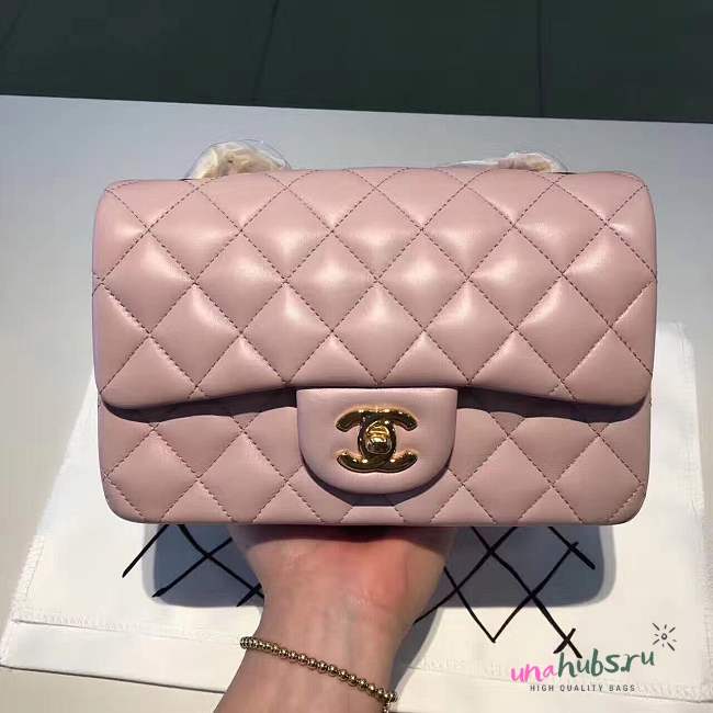 Chanel 20cm Classic Flap Bag Pink Lambskin Leather gold hardware - 1