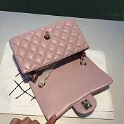 Chanel 20cm Classic Flap Bag Pink Lambskin Leather gold hardware - 3