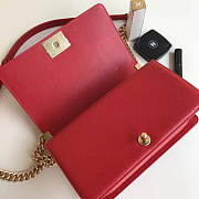 Chanel 25cm Caviar Red leather Boy bag Gold Hardware - 2