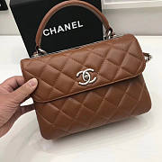 Chanel Trendy CC Flap Top Handle Tan Bag with Silver Hardware - 3