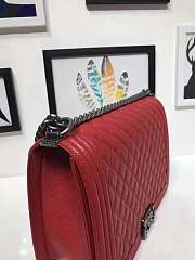 Chanel 30cm Red Caviar Boy Bag  - 2