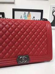 Chanel 30cm Red Caviar Boy Bag  - 3