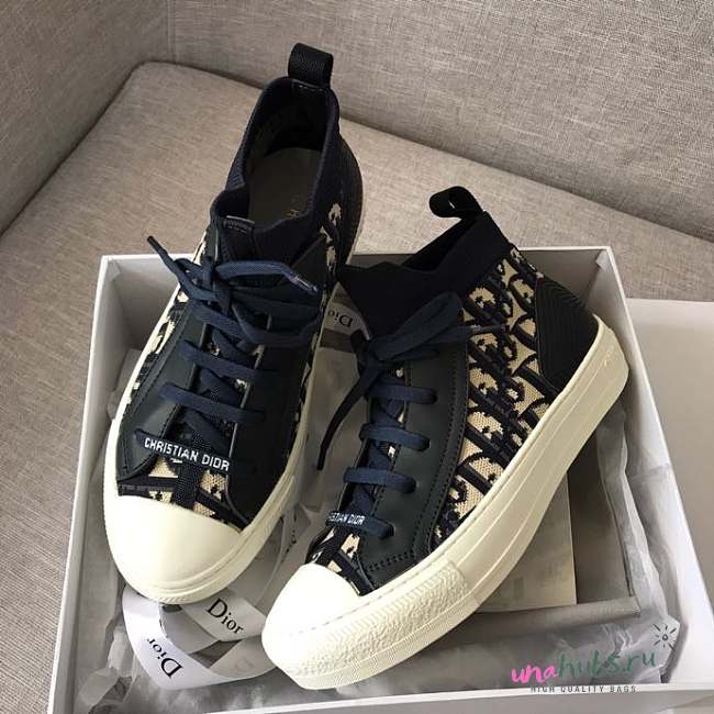 DIOR TECHNICAL KNIT OBLIQUE MID-TOP SNEAKER - 1