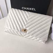 Chanel Palm print calfskin clutch White - 6