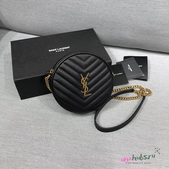 YSL Vinyle Camera Round Shoulder Bag - 1