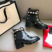 Gucci Embroidered leather ankle boot - 2