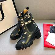 Gucci Embroidered leather ankle boot - 3