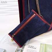 Gucci Rajah Large Suede Navy Tote - 4