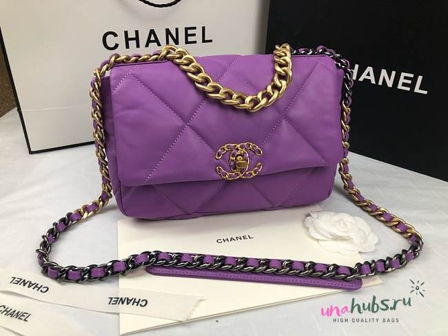Chanel 19 Flap Bag Purple - 1