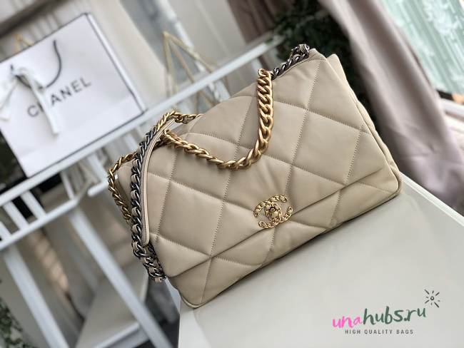 Chanel 19 Flap Large Bag Beige - 1