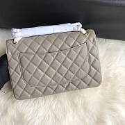 CHANEL 1112 Grey Large Size 30cm Caviar Leather Flap Bag  - 3