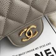 CHANEL 1112 Grey Large Size 30cm Caviar Leather Flap Bag  - 5