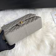 CHANEL 1112 Grey Large Size 30cm Caviar Leather Flap Bag  - 6