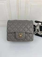 Chanel 17CM Mini Flap Grey Bag Caviar Leather With Gold Hardware - 1
