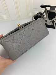 Chanel 17CM Mini Flap Grey Bag Caviar Leather With Gold Hardware - 3