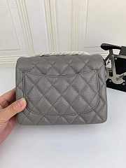 Chanel 17CM Mini Flap Grey Bag Caviar Leather With Gold Hardware - 6
