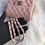 Chanel 17CM Mini Flap Pink Bag Caviar Leather With Gold&Silver Hardware - 5